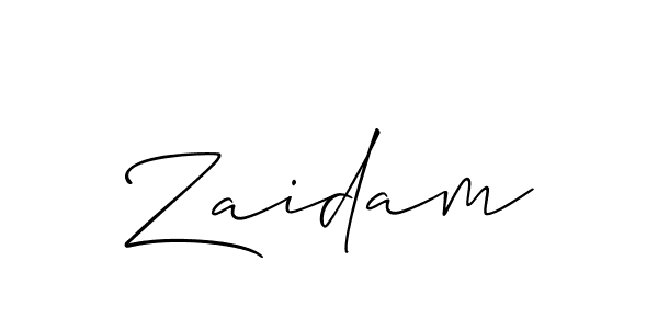 Design your own signature with our free online signature maker. With this signature software, you can create a handwritten (Allison_Script) signature for name Zaidam. Zaidam signature style 2 images and pictures png