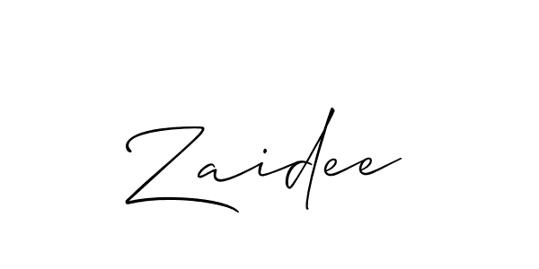 Use a signature maker to create a handwritten signature online. With this signature software, you can design (Allison_Script) your own signature for name Zaidee. Zaidee signature style 2 images and pictures png