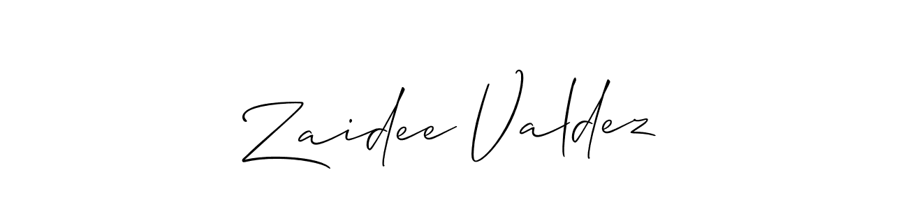 How to make Zaidee Valdez name signature. Use Allison_Script style for creating short signs online. This is the latest handwritten sign. Zaidee Valdez signature style 2 images and pictures png