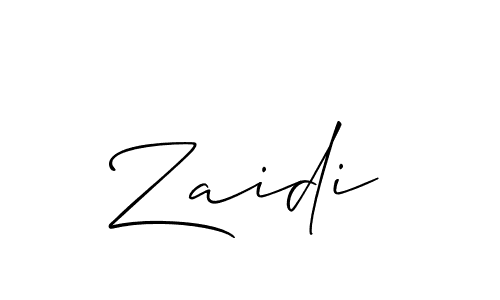 Create a beautiful signature design for name Zaidi. With this signature (Allison_Script) fonts, you can make a handwritten signature for free. Zaidi signature style 2 images and pictures png