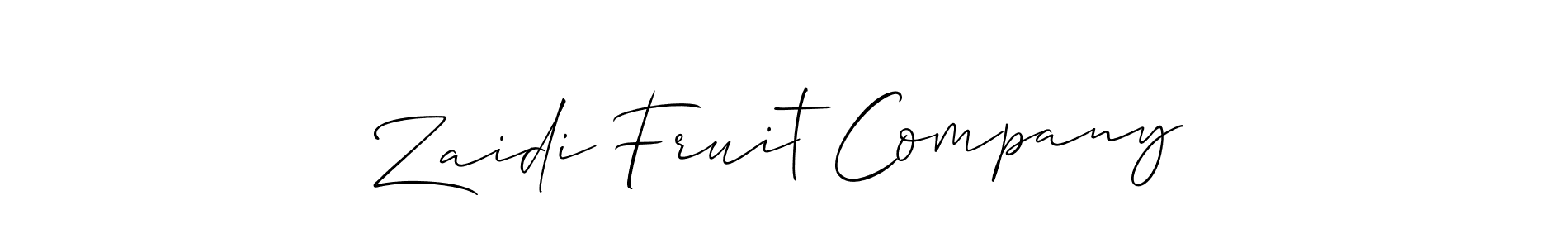 Also You can easily find your signature by using the search form. We will create Zaidi Fruit Company name handwritten signature images for you free of cost using Allison_Script sign style. Zaidi Fruit Company signature style 2 images and pictures png
