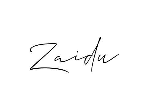 Zaidu stylish signature style. Best Handwritten Sign (Allison_Script) for my name. Handwritten Signature Collection Ideas for my name Zaidu. Zaidu signature style 2 images and pictures png