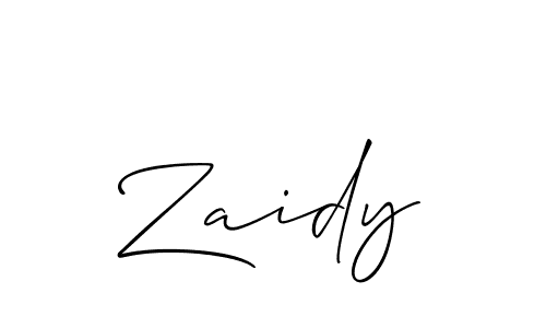 Design your own signature with our free online signature maker. With this signature software, you can create a handwritten (Allison_Script) signature for name Zaidy. Zaidy signature style 2 images and pictures png