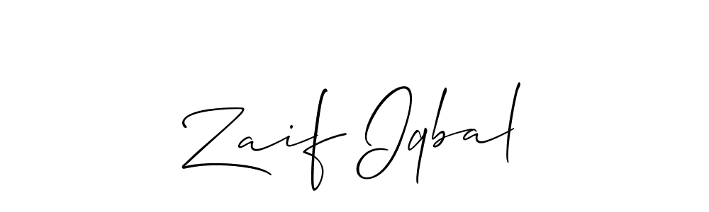 This is the best signature style for the Zaif Iqbal name. Also you like these signature font (Allison_Script). Mix name signature. Zaif Iqbal signature style 2 images and pictures png