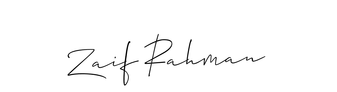 Use a signature maker to create a handwritten signature online. With this signature software, you can design (Allison_Script) your own signature for name Zaif Rahman. Zaif Rahman signature style 2 images and pictures png