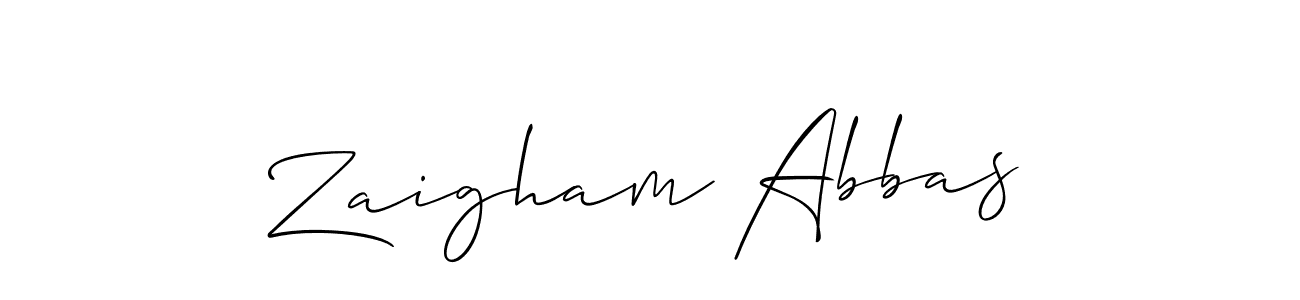 The best way (Allison_Script) to make a short signature is to pick only two or three words in your name. The name Zaigham Abbas include a total of six letters. For converting this name. Zaigham Abbas signature style 2 images and pictures png