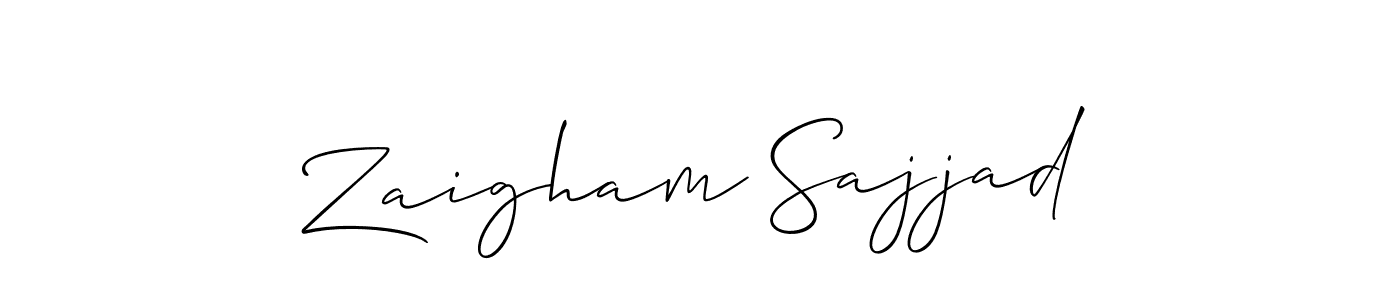 Design your own signature with our free online signature maker. With this signature software, you can create a handwritten (Allison_Script) signature for name Zaigham Sajjad. Zaigham Sajjad signature style 2 images and pictures png