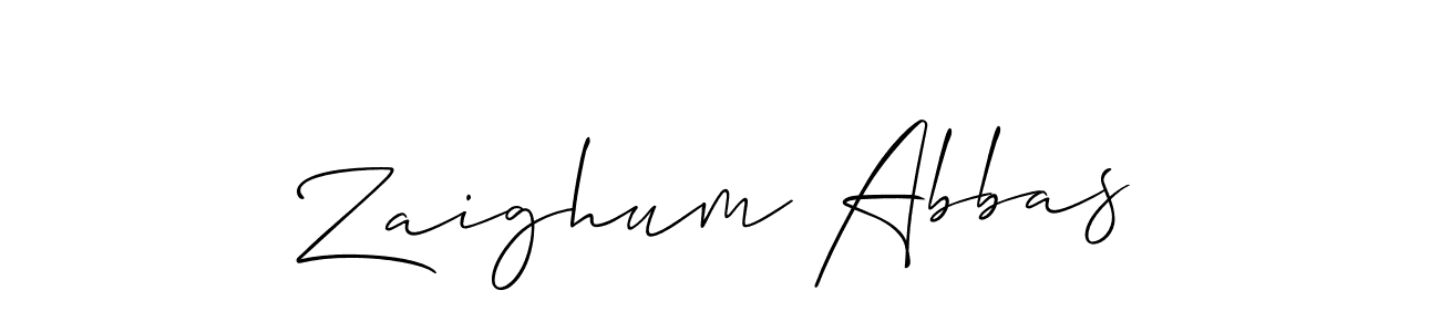 Create a beautiful signature design for name Zaighum Abbas. With this signature (Allison_Script) fonts, you can make a handwritten signature for free. Zaighum Abbas signature style 2 images and pictures png