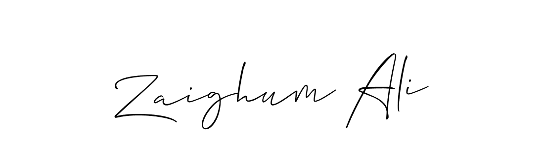 Create a beautiful signature design for name Zaighum Ali. With this signature (Allison_Script) fonts, you can make a handwritten signature for free. Zaighum Ali signature style 2 images and pictures png