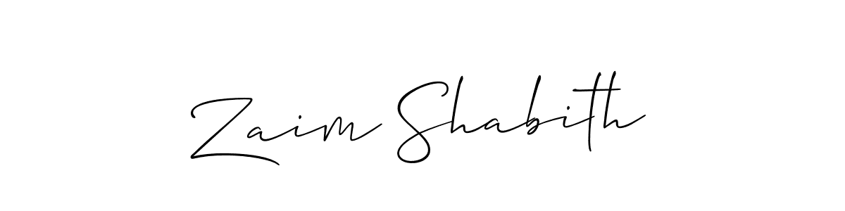 Make a beautiful signature design for name Zaim Shabith. With this signature (Allison_Script) style, you can create a handwritten signature for free. Zaim Shabith signature style 2 images and pictures png