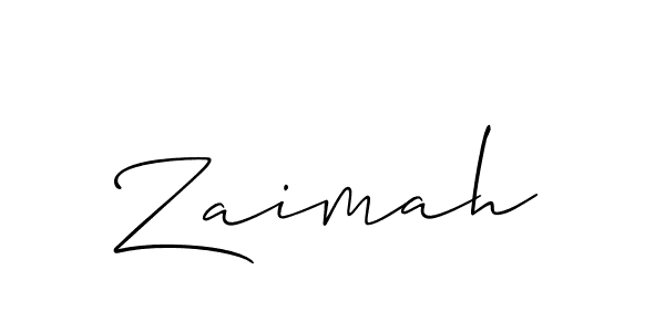 Make a beautiful signature design for name Zaimah. With this signature (Allison_Script) style, you can create a handwritten signature for free. Zaimah signature style 2 images and pictures png