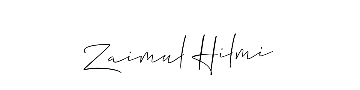 Also we have Zaimul Hilmi name is the best signature style. Create professional handwritten signature collection using Allison_Script autograph style. Zaimul Hilmi signature style 2 images and pictures png