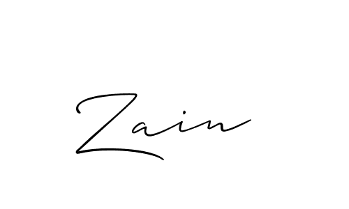 The best way (Allison_Script) to make a short signature is to pick only two or three words in your name. The name Zain  include a total of six letters. For converting this name. Zain  signature style 2 images and pictures png