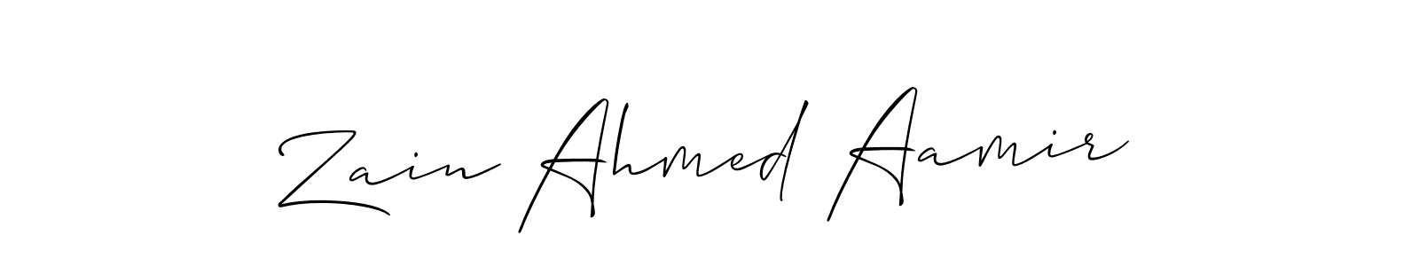 How to make Zain Ahmed Aamir signature? Allison_Script is a professional autograph style. Create handwritten signature for Zain Ahmed Aamir name. Zain Ahmed Aamir signature style 2 images and pictures png