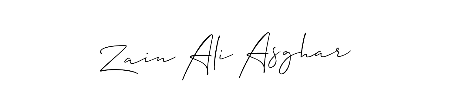 Create a beautiful signature design for name Zain Ali Asghar. With this signature (Allison_Script) fonts, you can make a handwritten signature for free. Zain Ali Asghar signature style 2 images and pictures png