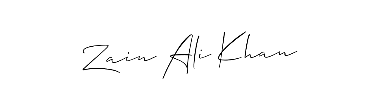 Make a beautiful signature design for name Zain Ali Khan. With this signature (Allison_Script) style, you can create a handwritten signature for free. Zain Ali Khan signature style 2 images and pictures png