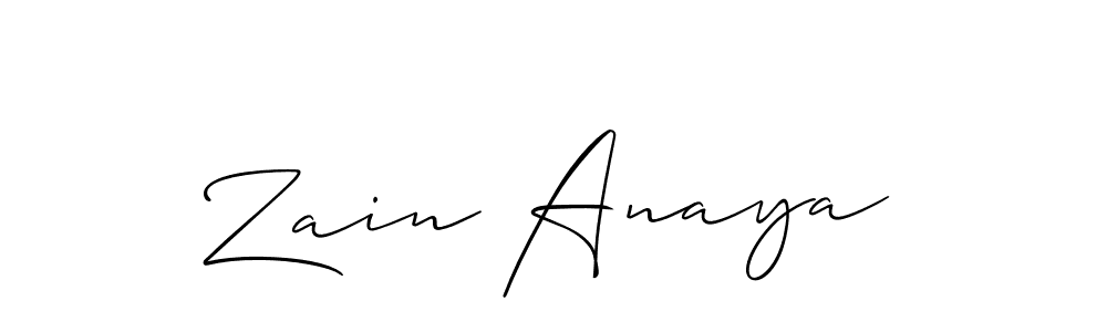 Also we have Zain Anaya name is the best signature style. Create professional handwritten signature collection using Allison_Script autograph style. Zain Anaya signature style 2 images and pictures png