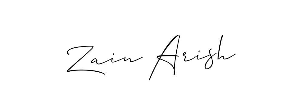 Make a beautiful signature design for name Zain Arish. With this signature (Allison_Script) style, you can create a handwritten signature for free. Zain Arish signature style 2 images and pictures png