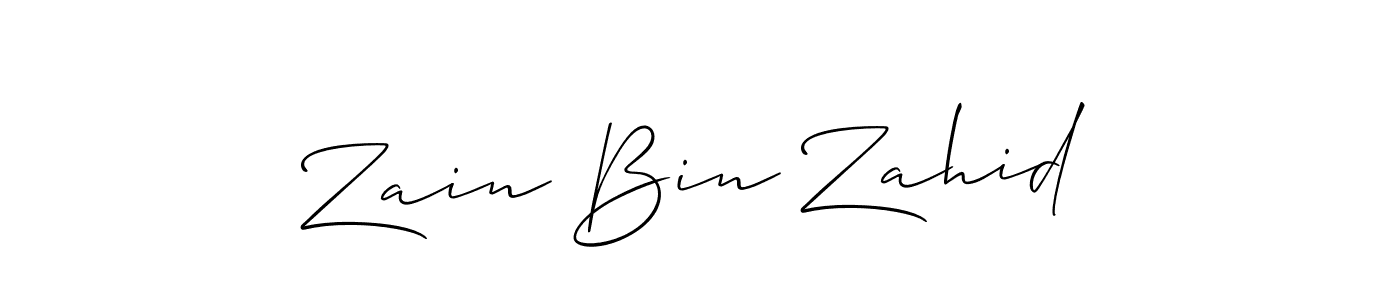 Design your own signature with our free online signature maker. With this signature software, you can create a handwritten (Allison_Script) signature for name Zain Bin Zahid. Zain Bin Zahid signature style 2 images and pictures png