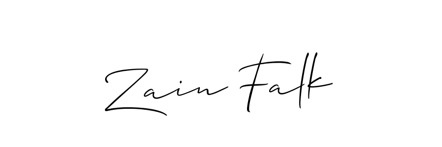 The best way (Allison_Script) to make a short signature is to pick only two or three words in your name. The name Zain Falk include a total of six letters. For converting this name. Zain Falk signature style 2 images and pictures png