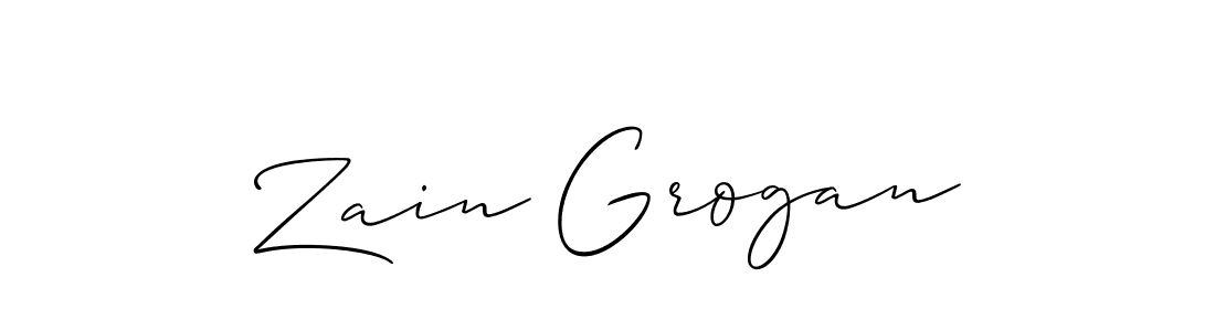 if you are searching for the best signature style for your name Zain Grogan. so please give up your signature search. here we have designed multiple signature styles  using Allison_Script. Zain Grogan signature style 2 images and pictures png