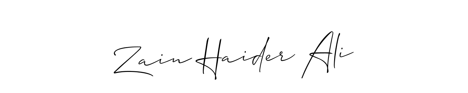 Create a beautiful signature design for name Zain Haider Ali. With this signature (Allison_Script) fonts, you can make a handwritten signature for free. Zain Haider Ali signature style 2 images and pictures png