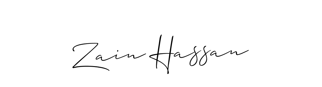 How to make Zain Hassan name signature. Use Allison_Script style for creating short signs online. This is the latest handwritten sign. Zain Hassan signature style 2 images and pictures png