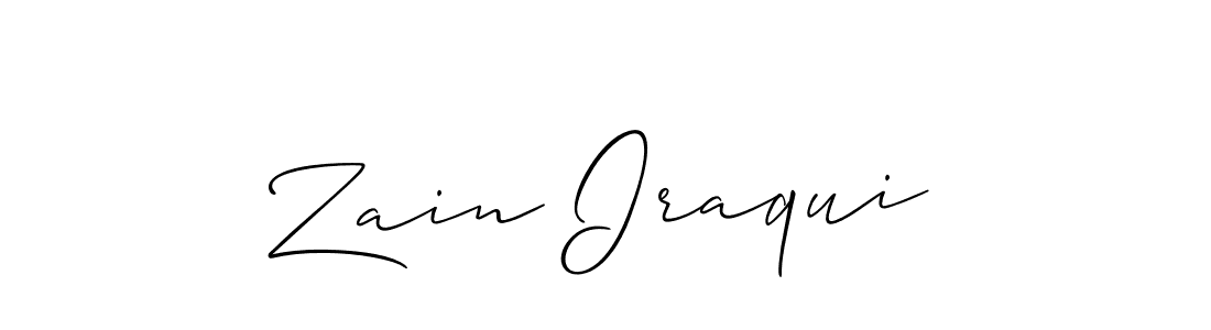 Make a beautiful signature design for name Zain Iraqui. With this signature (Allison_Script) style, you can create a handwritten signature for free. Zain Iraqui signature style 2 images and pictures png
