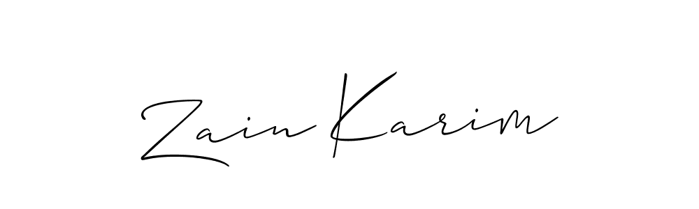Make a beautiful signature design for name Zain Karim. With this signature (Allison_Script) style, you can create a handwritten signature for free. Zain Karim signature style 2 images and pictures png