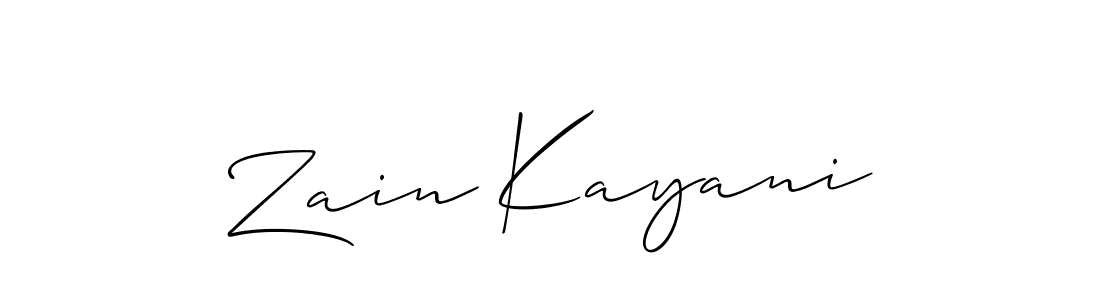 Use a signature maker to create a handwritten signature online. With this signature software, you can design (Allison_Script) your own signature for name Zain Kayani. Zain Kayani signature style 2 images and pictures png