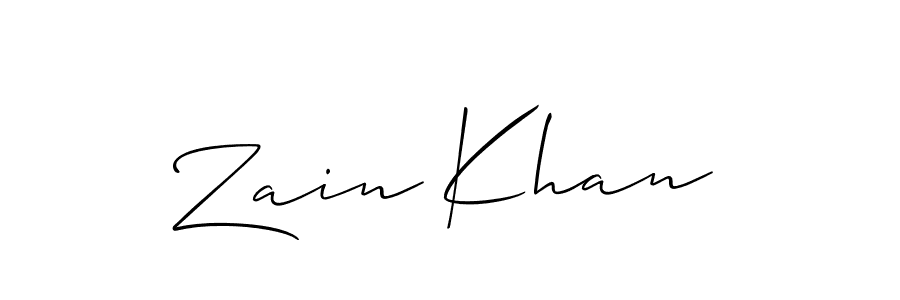 How to make Zain Khan name signature. Use Allison_Script style for creating short signs online. This is the latest handwritten sign. Zain Khan signature style 2 images and pictures png