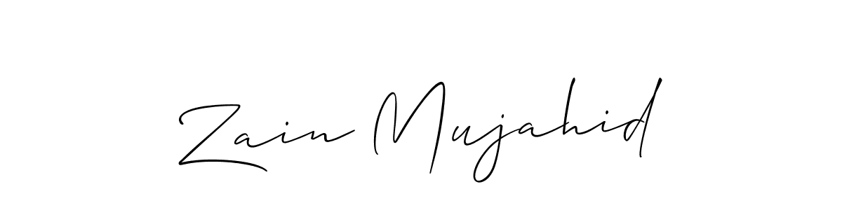How to make Zain Mujahid name signature. Use Allison_Script style for creating short signs online. This is the latest handwritten sign. Zain Mujahid signature style 2 images and pictures png