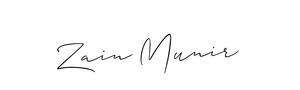 Use a signature maker to create a handwritten signature online. With this signature software, you can design (Allison_Script) your own signature for name Zain Munir. Zain Munir signature style 2 images and pictures png