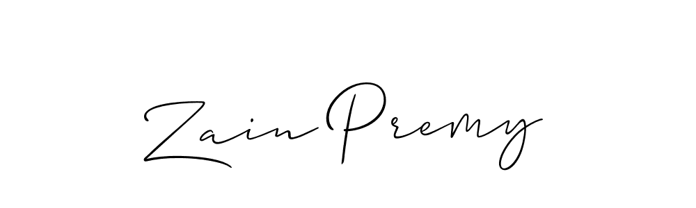 Also You can easily find your signature by using the search form. We will create Zain Premy name handwritten signature images for you free of cost using Allison_Script sign style. Zain Premy signature style 2 images and pictures png