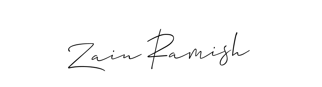 You should practise on your own different ways (Allison_Script) to write your name (Zain Ramish) in signature. don't let someone else do it for you. Zain Ramish signature style 2 images and pictures png
