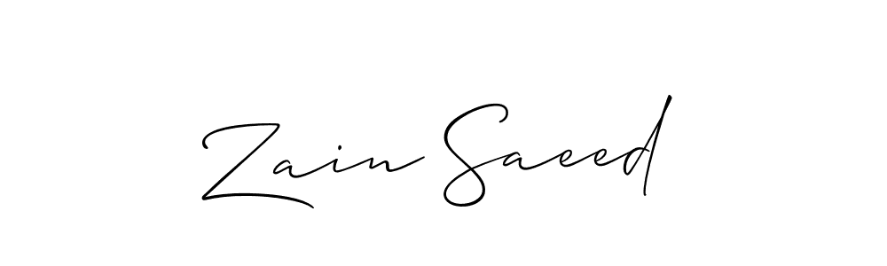 Zain Saeed stylish signature style. Best Handwritten Sign (Allison_Script) for my name. Handwritten Signature Collection Ideas for my name Zain Saeed. Zain Saeed signature style 2 images and pictures png