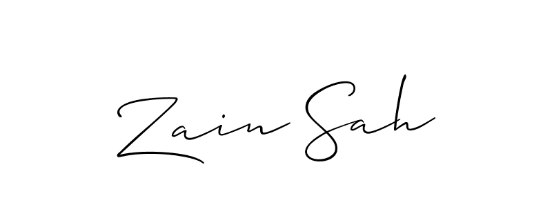 Allison_Script is a professional signature style that is perfect for those who want to add a touch of class to their signature. It is also a great choice for those who want to make their signature more unique. Get Zain Sah name to fancy signature for free. Zain Sah signature style 2 images and pictures png