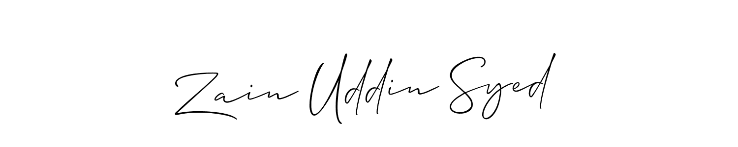 How to make Zain Uddin Syed signature? Allison_Script is a professional autograph style. Create handwritten signature for Zain Uddin Syed name. Zain Uddin Syed signature style 2 images and pictures png