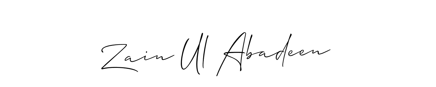 You should practise on your own different ways (Allison_Script) to write your name (Zain Ul Abadeen) in signature. don't let someone else do it for you. Zain Ul Abadeen signature style 2 images and pictures png