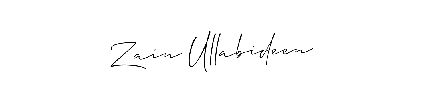 Create a beautiful signature design for name Zain Ullabideen. With this signature (Allison_Script) fonts, you can make a handwritten signature for free. Zain Ullabideen signature style 2 images and pictures png