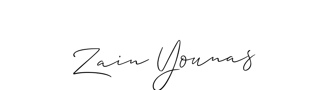 Make a beautiful signature design for name Zain Younas. With this signature (Allison_Script) style, you can create a handwritten signature for free. Zain Younas signature style 2 images and pictures png