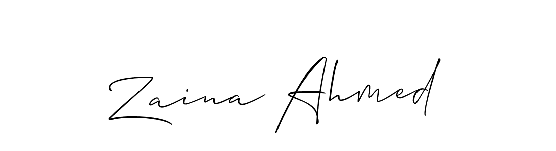 Make a short Zaina Ahmed signature style. Manage your documents anywhere anytime using Allison_Script. Create and add eSignatures, submit forms, share and send files easily. Zaina Ahmed signature style 2 images and pictures png