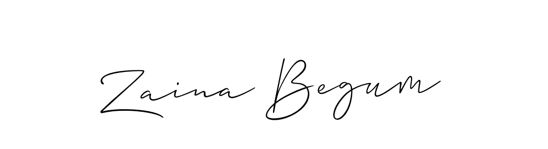 Design your own signature with our free online signature maker. With this signature software, you can create a handwritten (Allison_Script) signature for name Zaina Begum. Zaina Begum signature style 2 images and pictures png