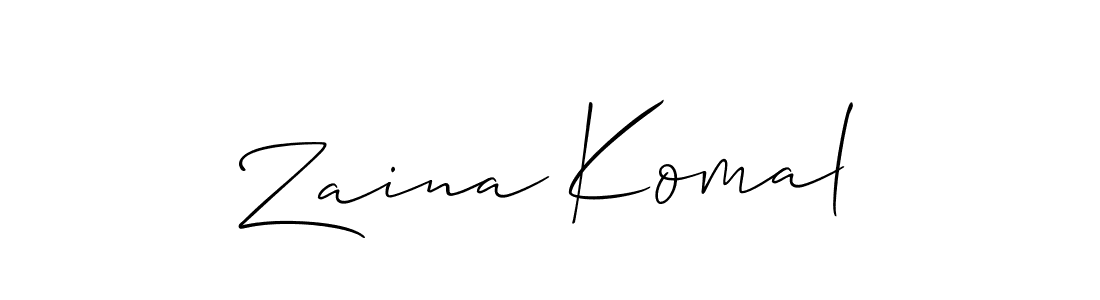 Design your own signature with our free online signature maker. With this signature software, you can create a handwritten (Allison_Script) signature for name Zaina Komal. Zaina Komal signature style 2 images and pictures png