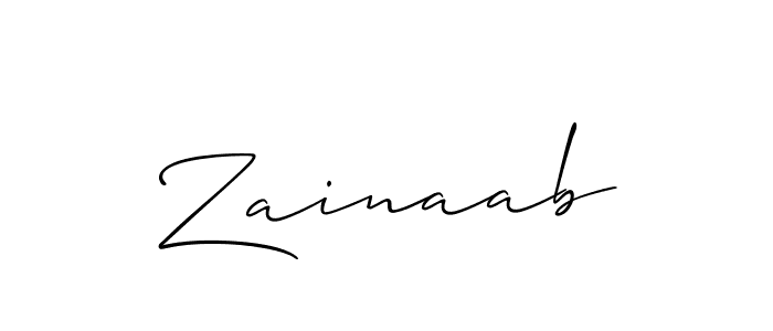 Allison_Script is a professional signature style that is perfect for those who want to add a touch of class to their signature. It is also a great choice for those who want to make their signature more unique. Get Zainaab name to fancy signature for free. Zainaab signature style 2 images and pictures png