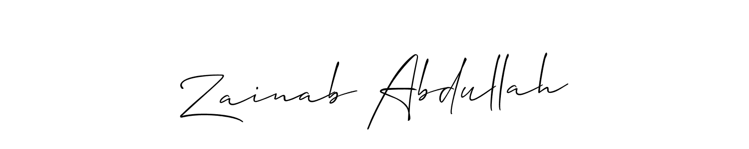 Design your own signature with our free online signature maker. With this signature software, you can create a handwritten (Allison_Script) signature for name Zainab Abdullah. Zainab Abdullah signature style 2 images and pictures png