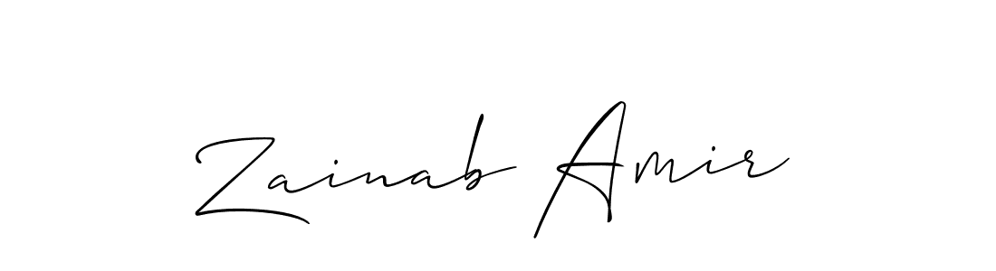 How to make Zainab Amir name signature. Use Allison_Script style for creating short signs online. This is the latest handwritten sign. Zainab Amir signature style 2 images and pictures png