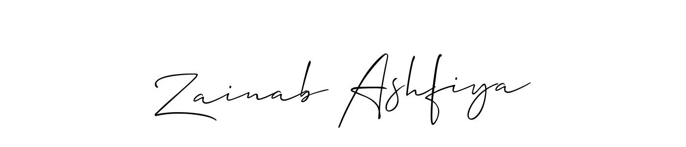 Also we have Zainab Ashfiya name is the best signature style. Create professional handwritten signature collection using Allison_Script autograph style. Zainab Ashfiya signature style 2 images and pictures png