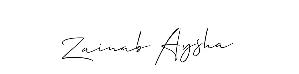 Similarly Allison_Script is the best handwritten signature design. Signature creator online .You can use it as an online autograph creator for name Zainab Aysha. Zainab Aysha signature style 2 images and pictures png