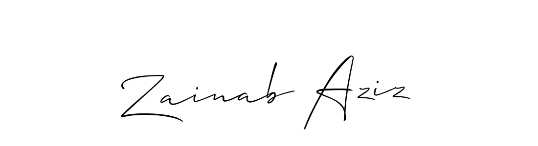 How to make Zainab Aziz name signature. Use Allison_Script style for creating short signs online. This is the latest handwritten sign. Zainab Aziz signature style 2 images and pictures png